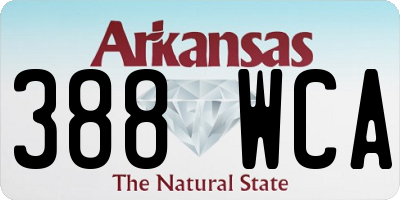 AR license plate 388WCA