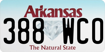 AR license plate 388WCO