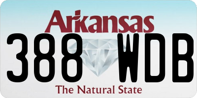 AR license plate 388WDB