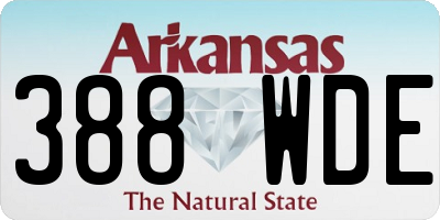 AR license plate 388WDE