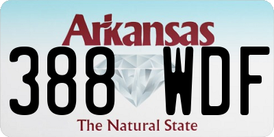AR license plate 388WDF