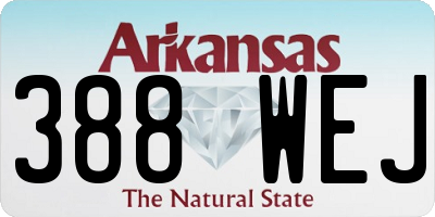 AR license plate 388WEJ