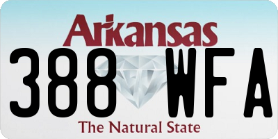 AR license plate 388WFA