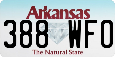 AR license plate 388WFO