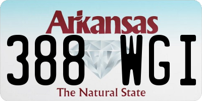 AR license plate 388WGI