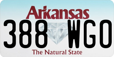 AR license plate 388WGO