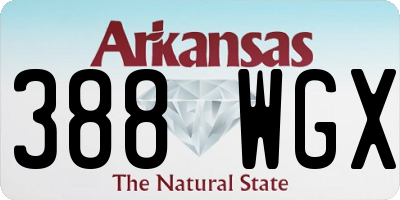 AR license plate 388WGX