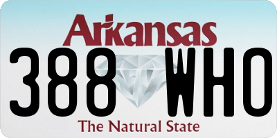 AR license plate 388WHO