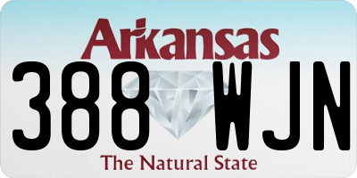 AR license plate 388WJN