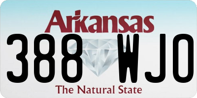 AR license plate 388WJO