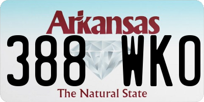 AR license plate 388WKO
