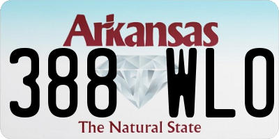 AR license plate 388WLO