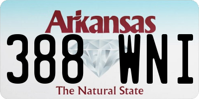 AR license plate 388WNI