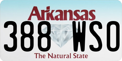 AR license plate 388WSO