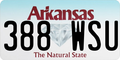 AR license plate 388WSU