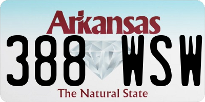 AR license plate 388WSW