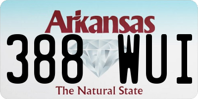 AR license plate 388WUI
