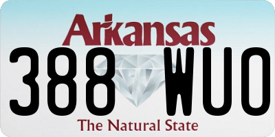 AR license plate 388WUO