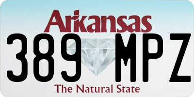 AR license plate 389MPZ