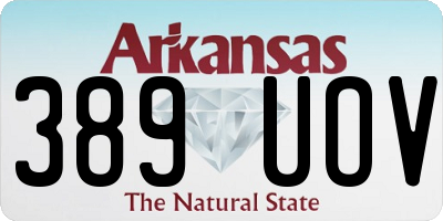AR license plate 389UOV