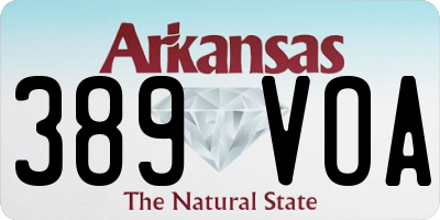 AR license plate 389VOA