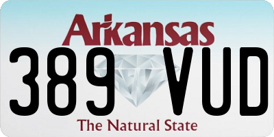 AR license plate 389VUD