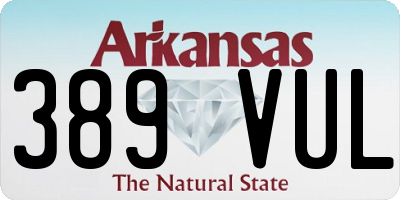 AR license plate 389VUL