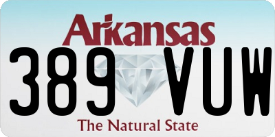 AR license plate 389VUW