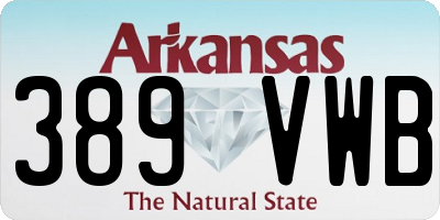 AR license plate 389VWB