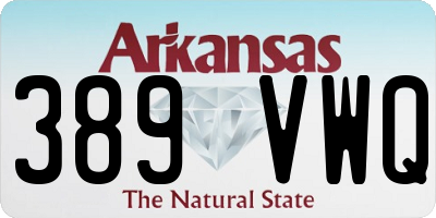 AR license plate 389VWQ