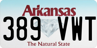 AR license plate 389VWT