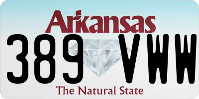 AR license plate 389VWW