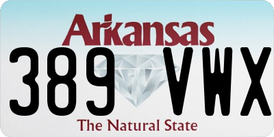 AR license plate 389VWX