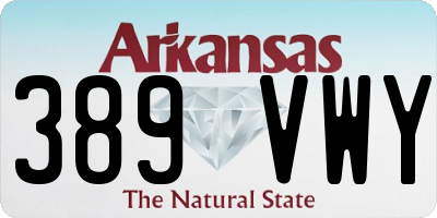 AR license plate 389VWY