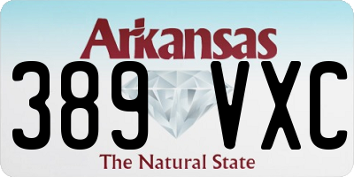 AR license plate 389VXC