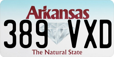 AR license plate 389VXD