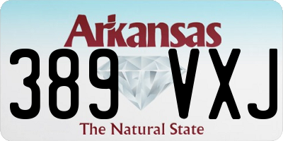 AR license plate 389VXJ