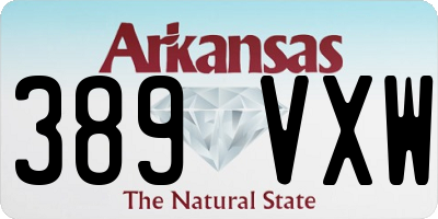 AR license plate 389VXW