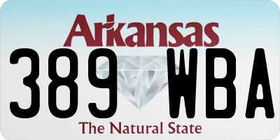 AR license plate 389WBA