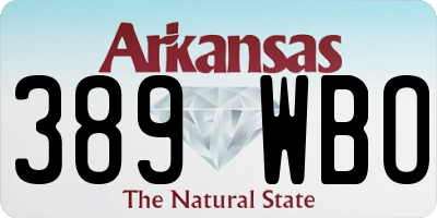 AR license plate 389WBO