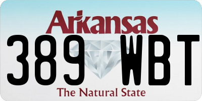 AR license plate 389WBT