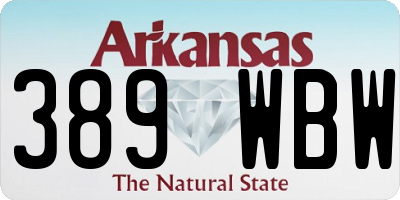 AR license plate 389WBW