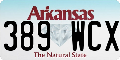 AR license plate 389WCX