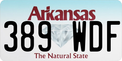 AR license plate 389WDF