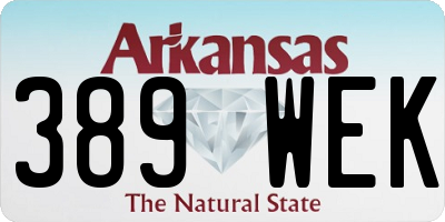 AR license plate 389WEK