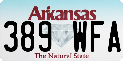 AR license plate 389WFA