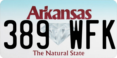 AR license plate 389WFK