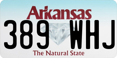 AR license plate 389WHJ