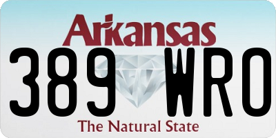 AR license plate 389WRO