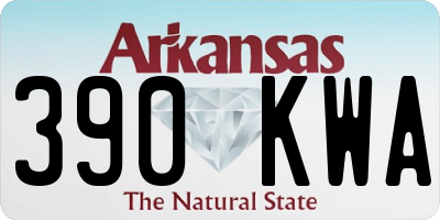 AR license plate 390KWA